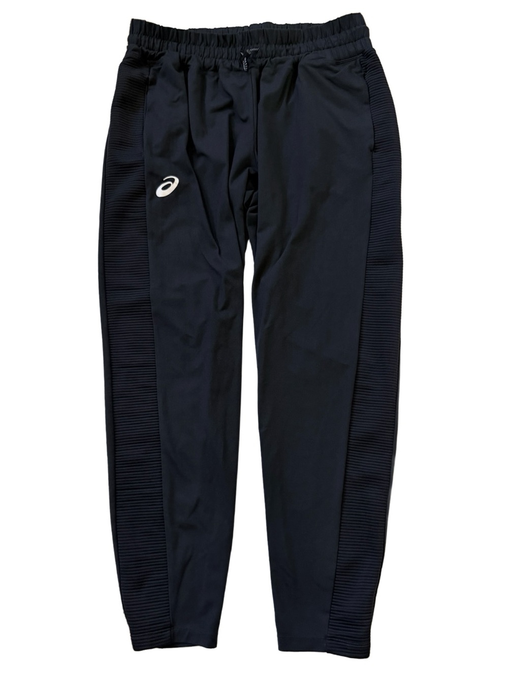 ASICS Men’s LG Hybrid Woven Tapered Running Pants Black Track Joggers EUC